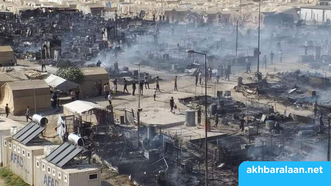 حريق يلتهم عشرات الخيم في مخيّم شاريا للنازحين الإيزيديين