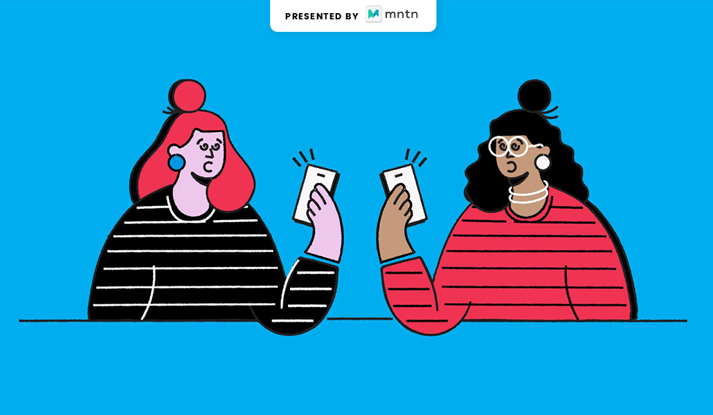 The header image shows two women on their phones.