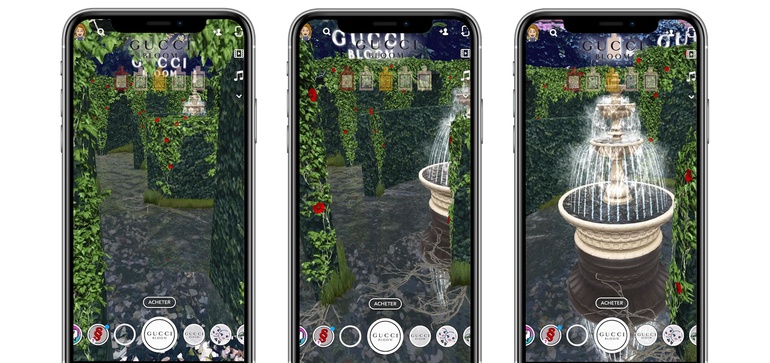 Gucci香水打开Snapchat门户进入虚拟的``梦想花园''