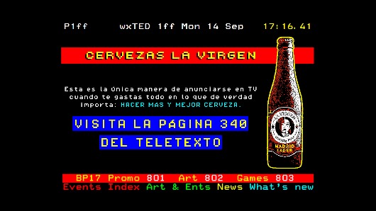 La Virgen vende su cerveza a través del teletexto | Marcas