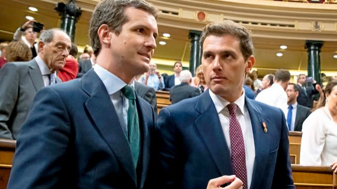Pablo Casado y Albert Rivera podrían unir fuerzas para que PP y Ciudadanos concurran juntos al Senado si se repiten elecciones.