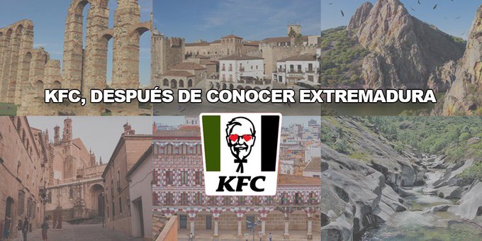 KFC involucra al presidente de Extremadura en su última acción en Twitter