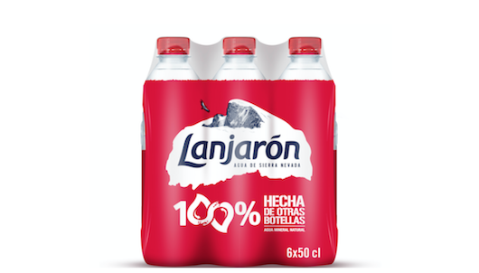 Lanjarón presenta una botella hecha totalmente con plástico reciclado