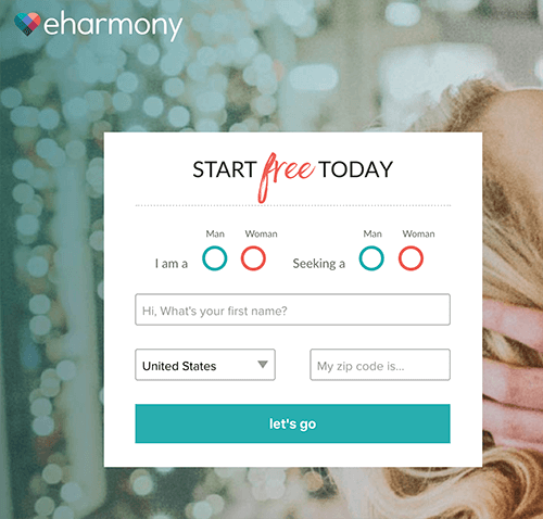 formulário eHarmony