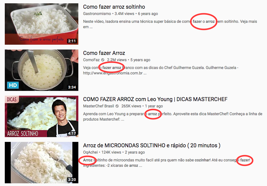 descrição de vídeos no Youtube