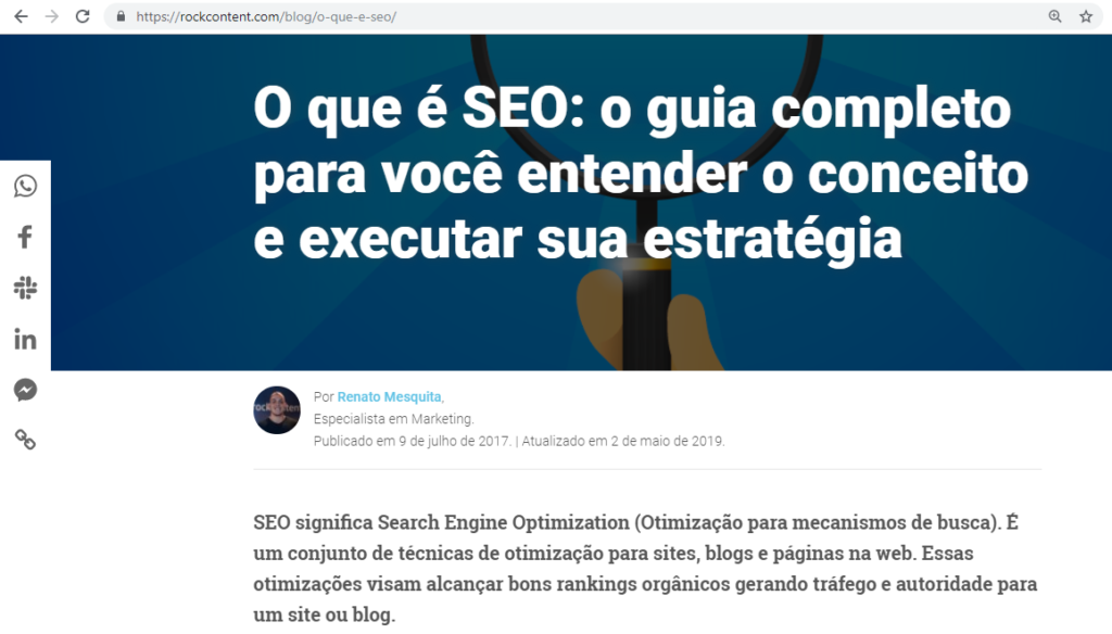 Post sobre SEO