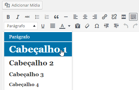 headings ou cabeçalho do texto