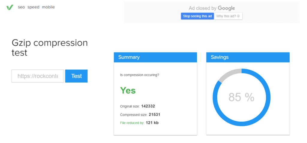 Ative a compactação do Gzip para melhorar a velocidade de carregamento