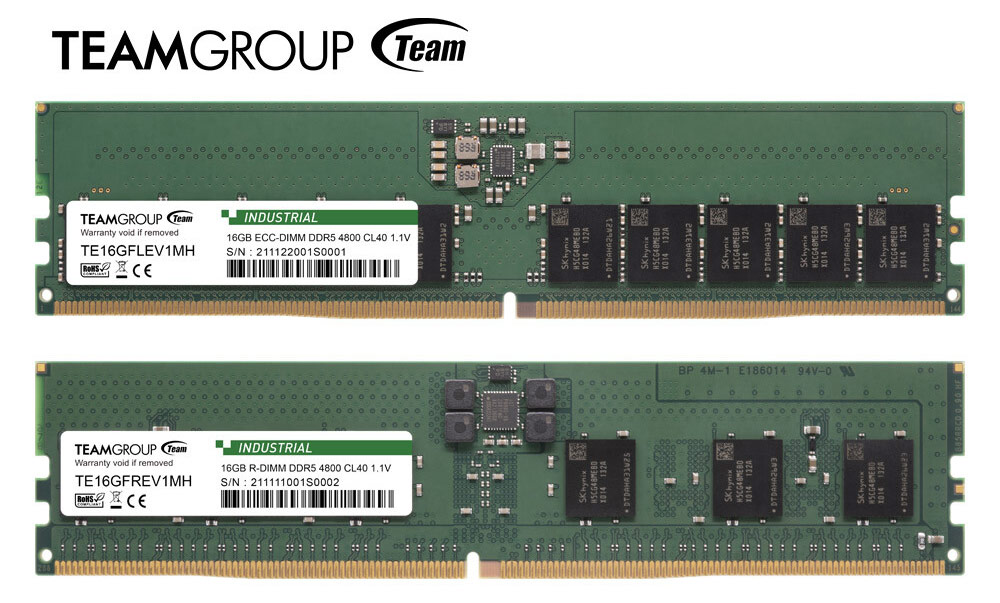 Компания TeamGroup представила модули памяти DDR5 для промышленных серверов