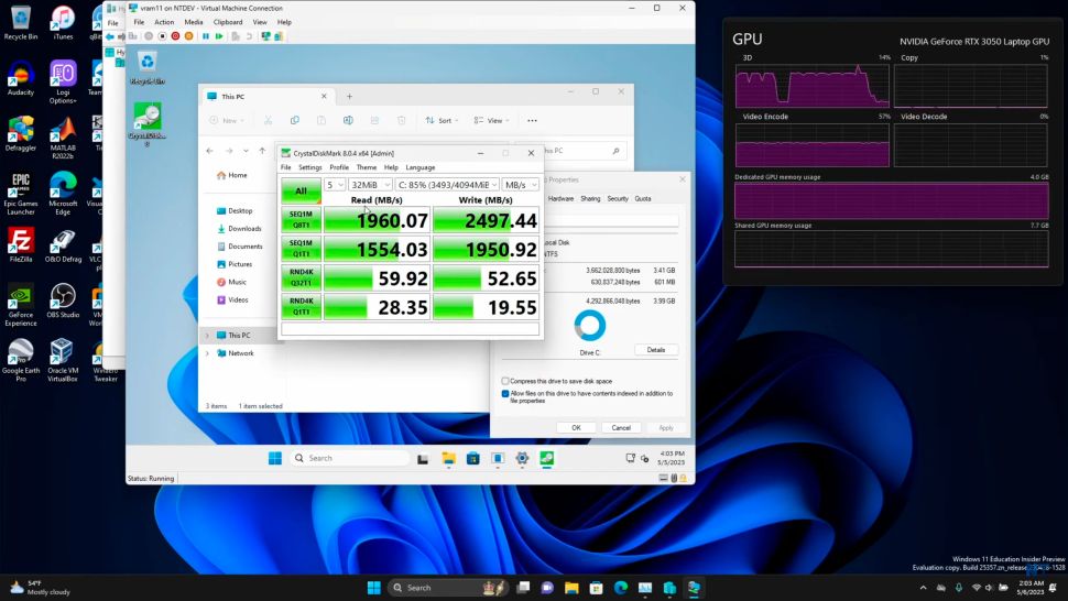 Лёгкую версию Windows 11 запустили в памяти видеокарты