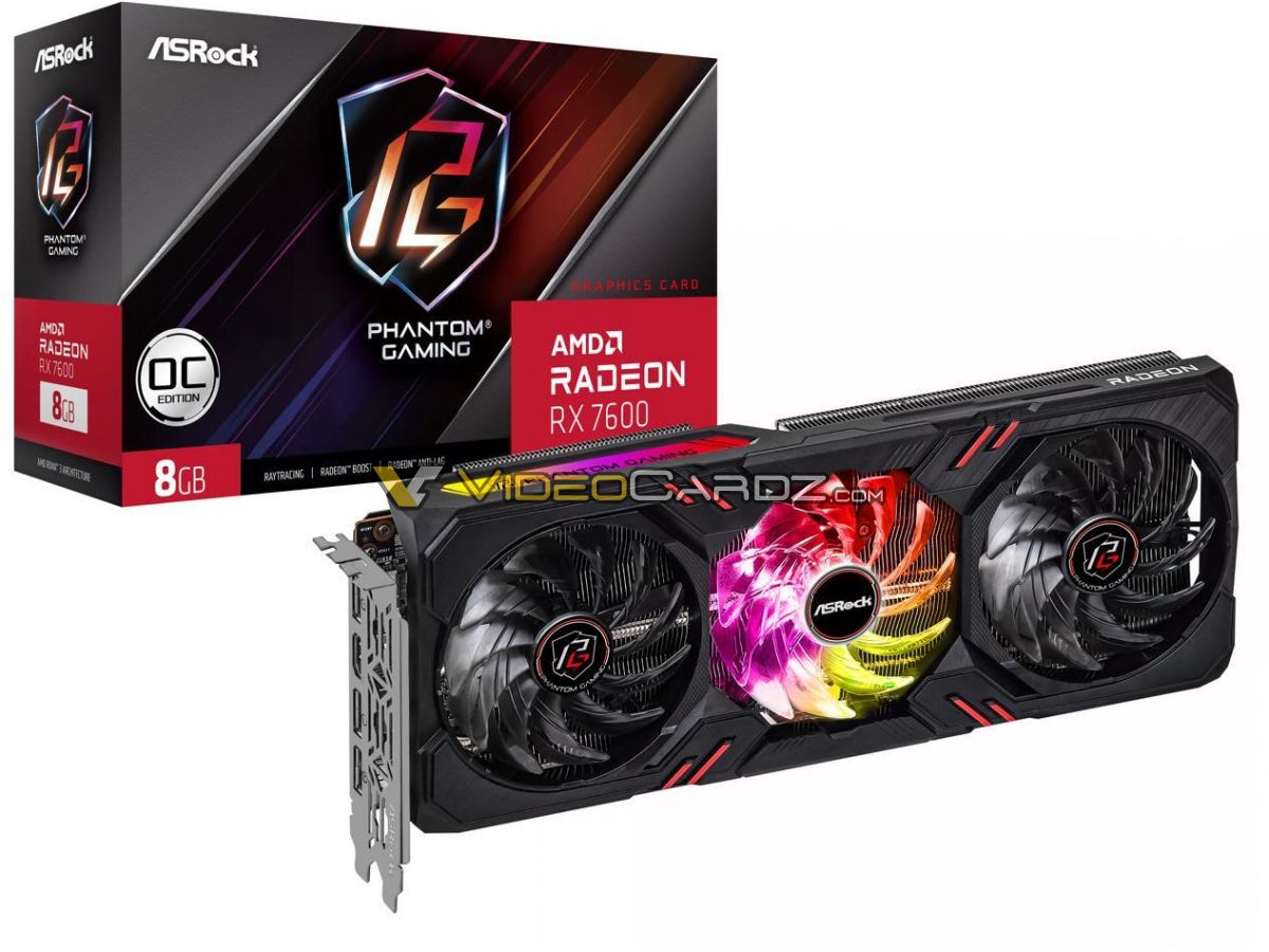 Прямой конкурент GeForce RTX 4060, только выйдет пораньше. Появились изображения Radeon RX 7600 в исполнении Asus и ASRock