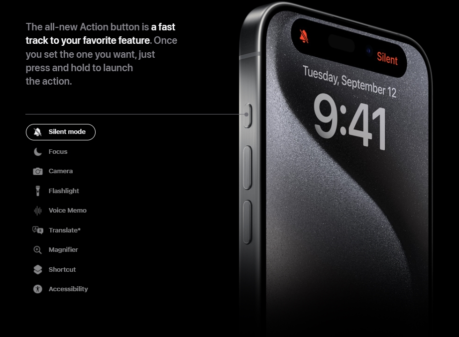 Что умеет новая кнопка Action на iPhone 15 Pro и 15 Pro Max. У неё девять различных функций