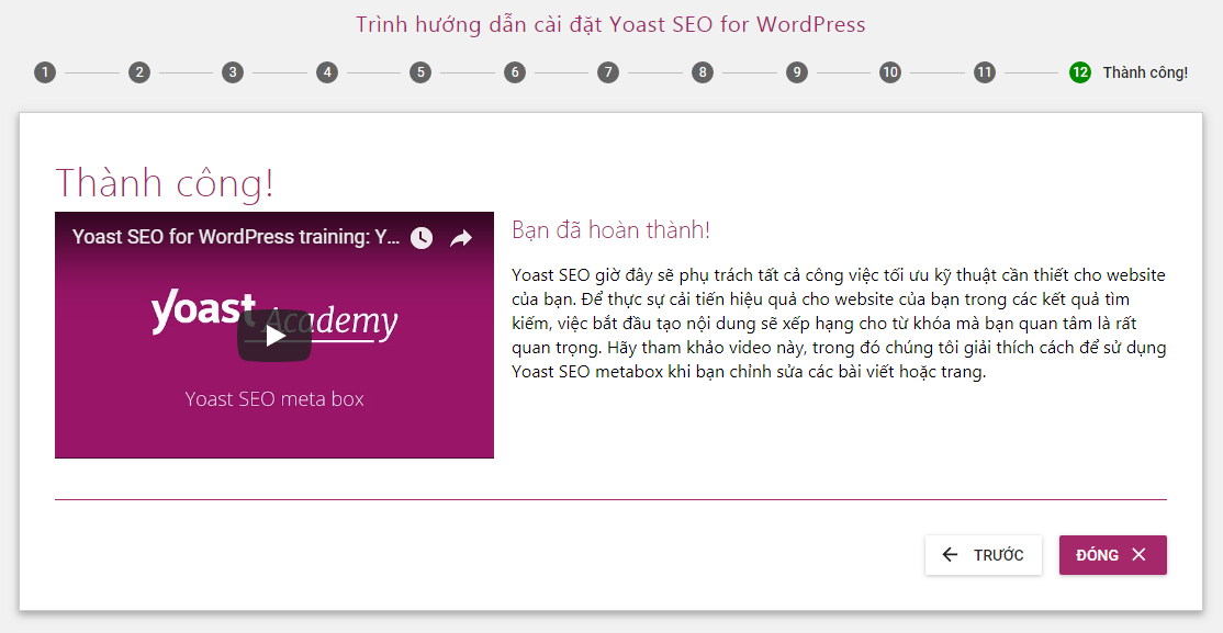 Hoàn tất cấu hình Yoast SEO