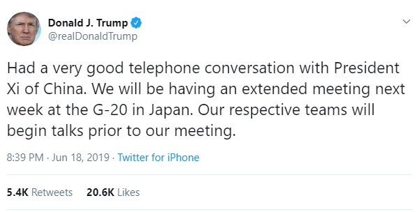 Ông Trump bất ngờ điện đàm với ông Tập Cận Bình, xác nhận cuộc gặp thượng đỉnh ở Nhật Bản - Ảnh 1.