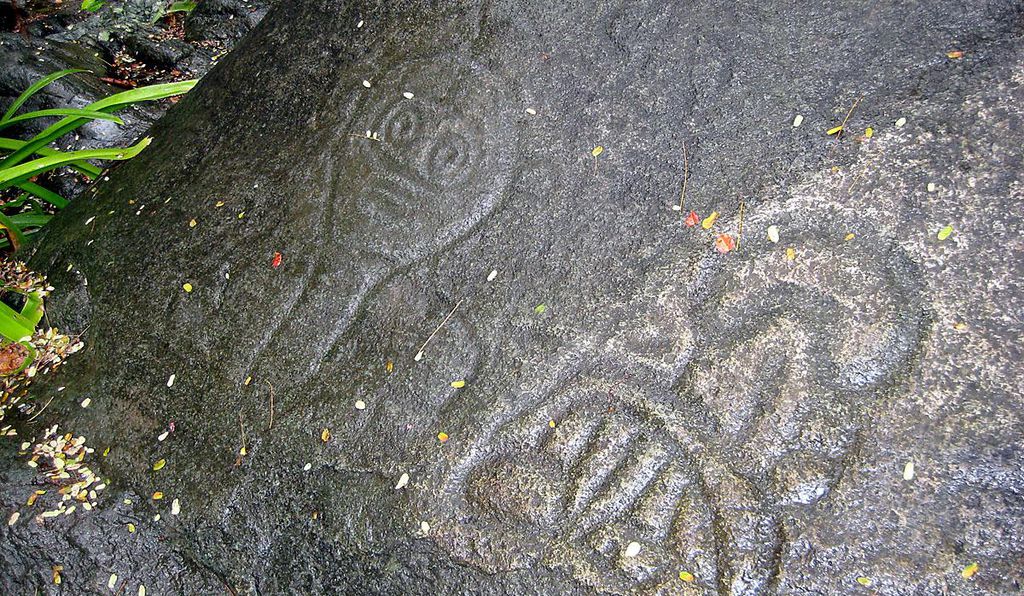 Petroglyphs at the Reef Bay Trail in the U.S. Virgin Islands.