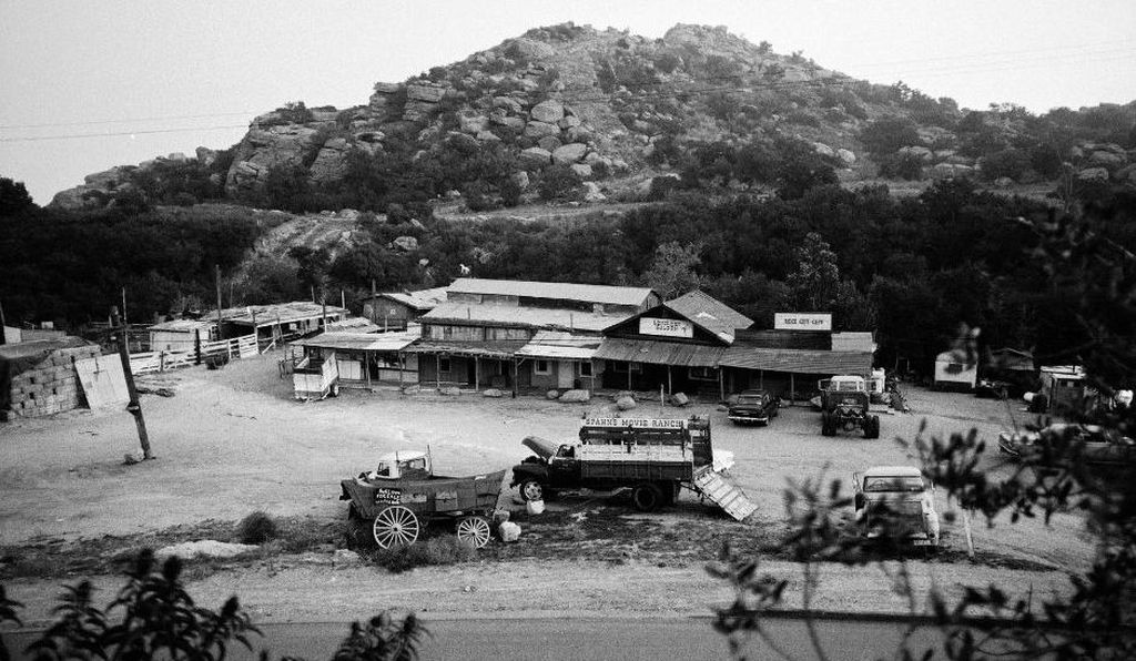 Overview of Spahn Ranch, a former Hollywood filming location where the Manson Family later took up residence. 1970. 