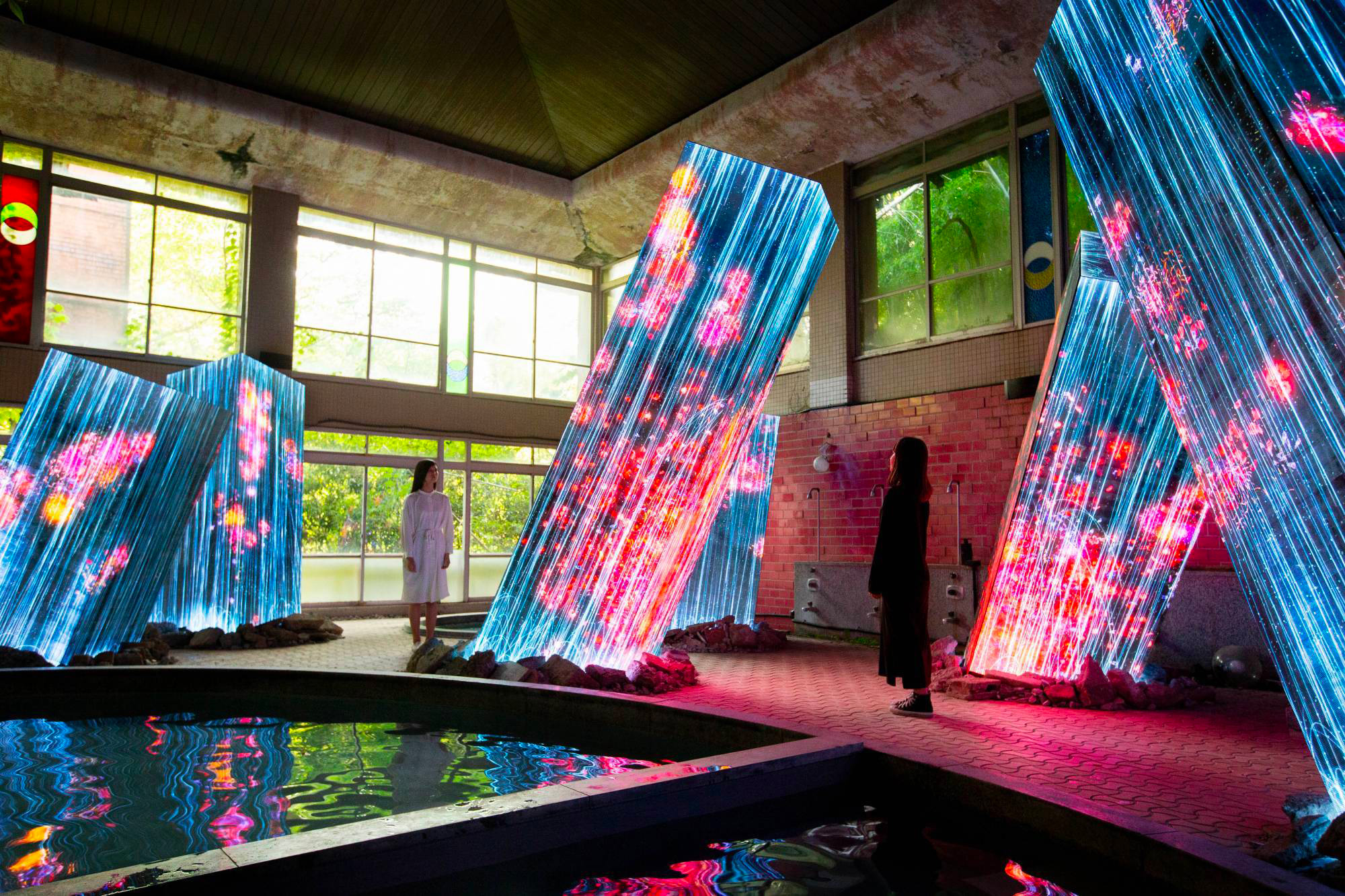 Four Seasons of Flowers Appear to Blossom and Wither in a Responsive Installation by teamLab