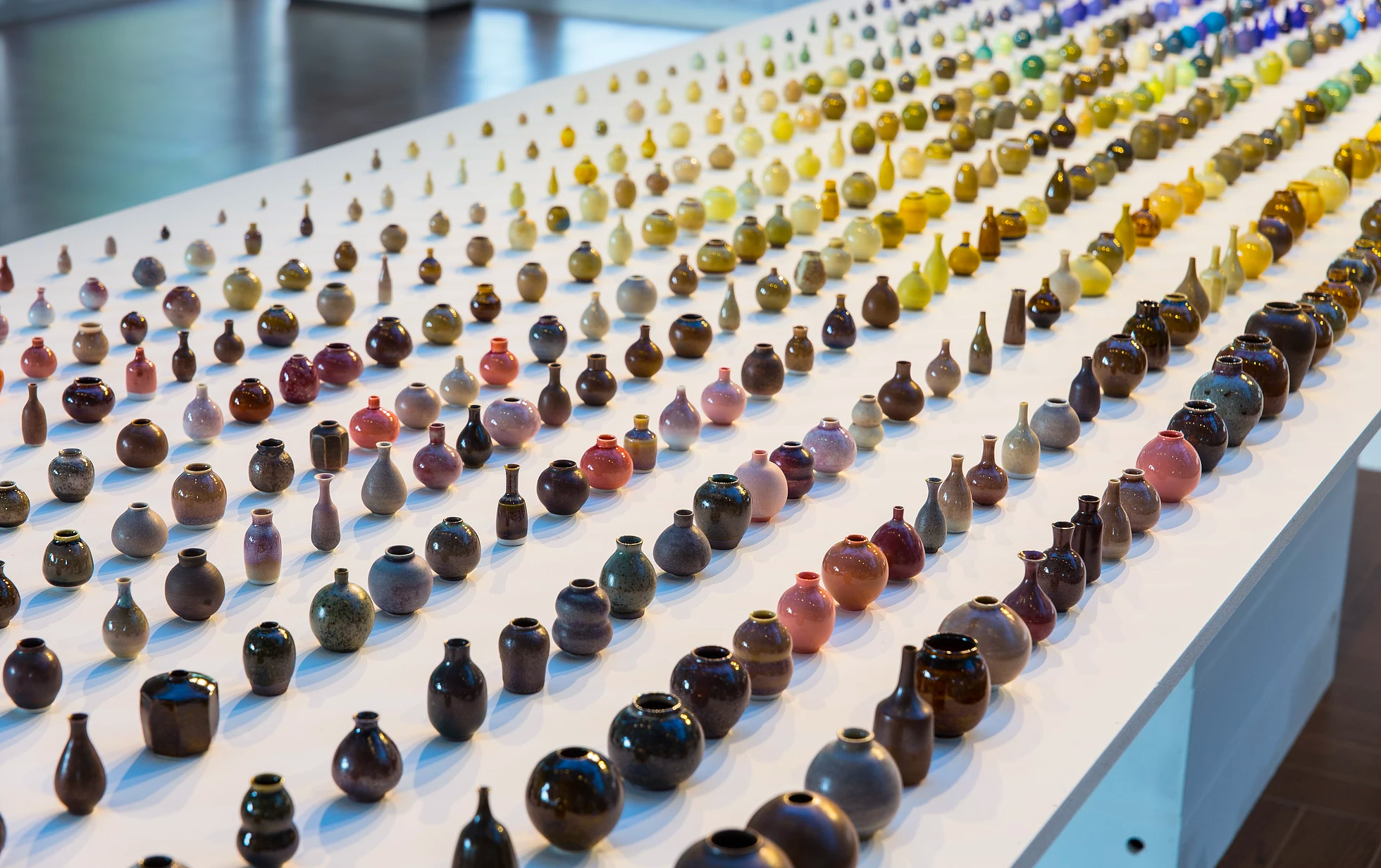 Thousands of Miniature Vases in a Rainbow of Glazes by Ceramic Artist Yuta Segawa