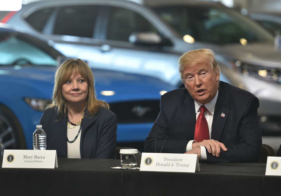GM CEO Barra, Trump silent on topics of their meeting