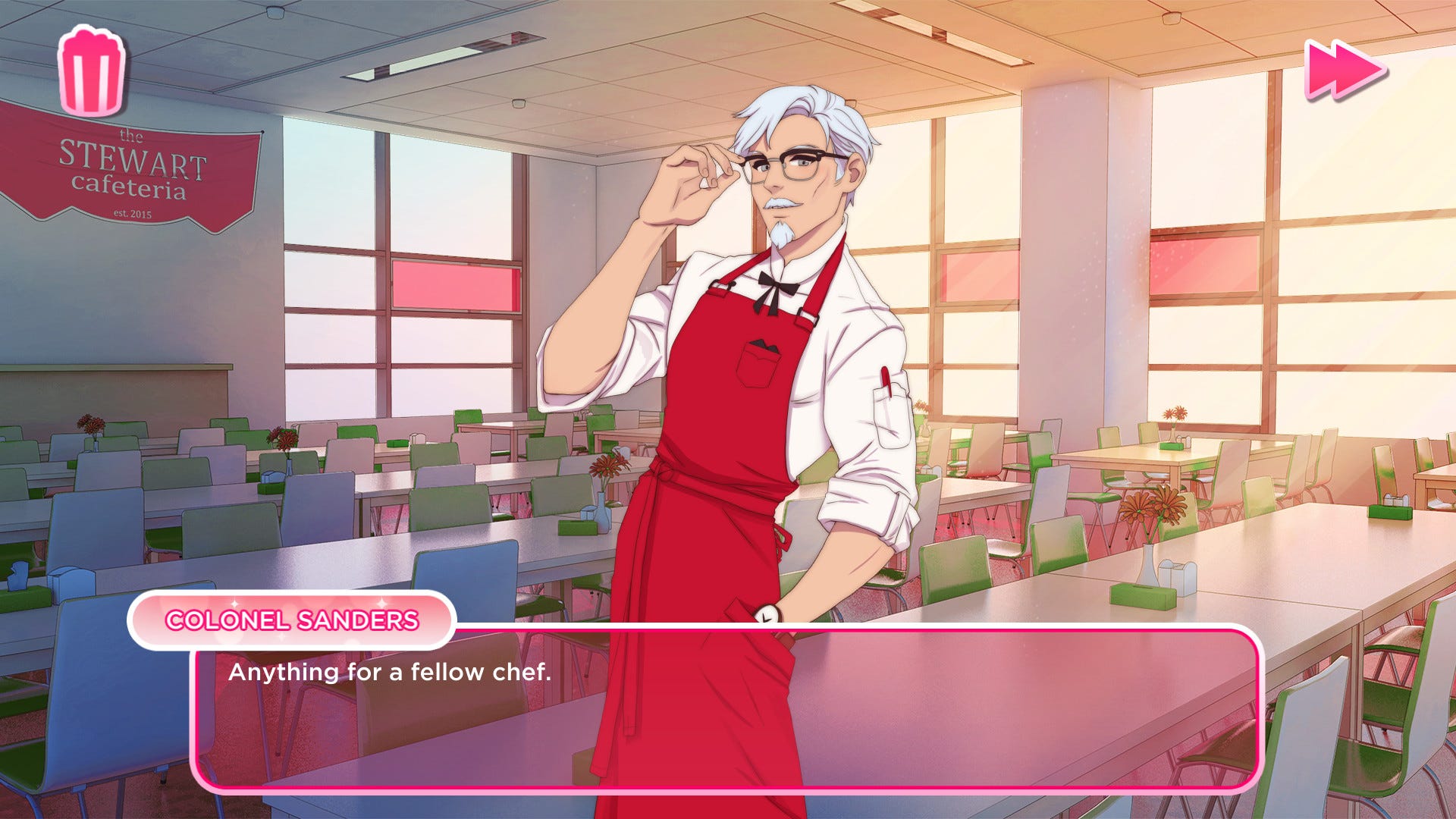 Is chain cooking up a Col. Sanders dating sim?