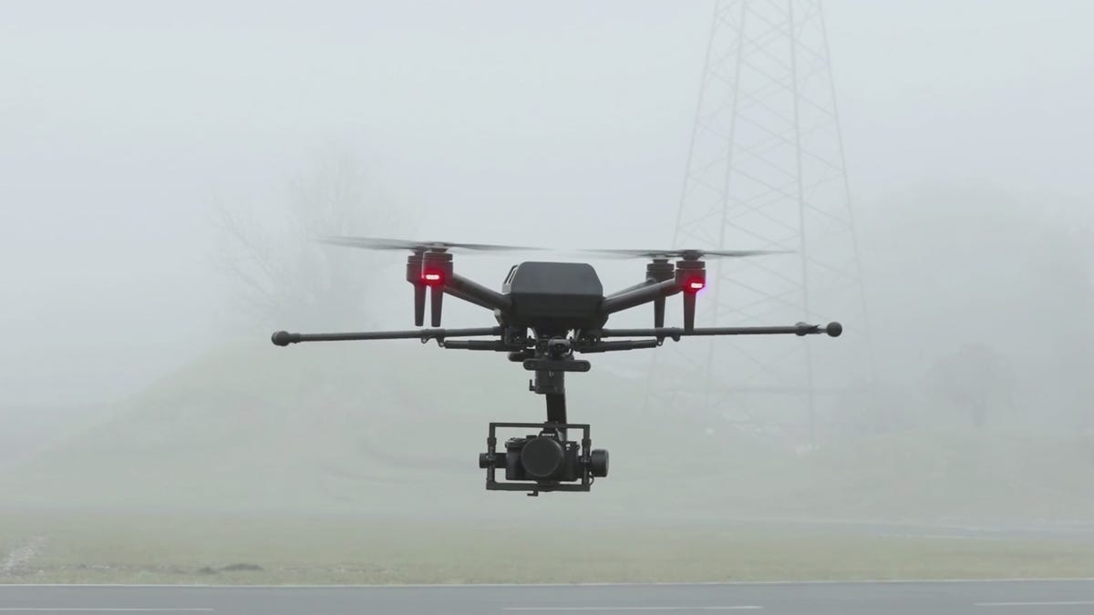 Sony unveils new Airpeak drone at CES 2021. The small unmanned aerial vehicle shoots 4K movie videos from above