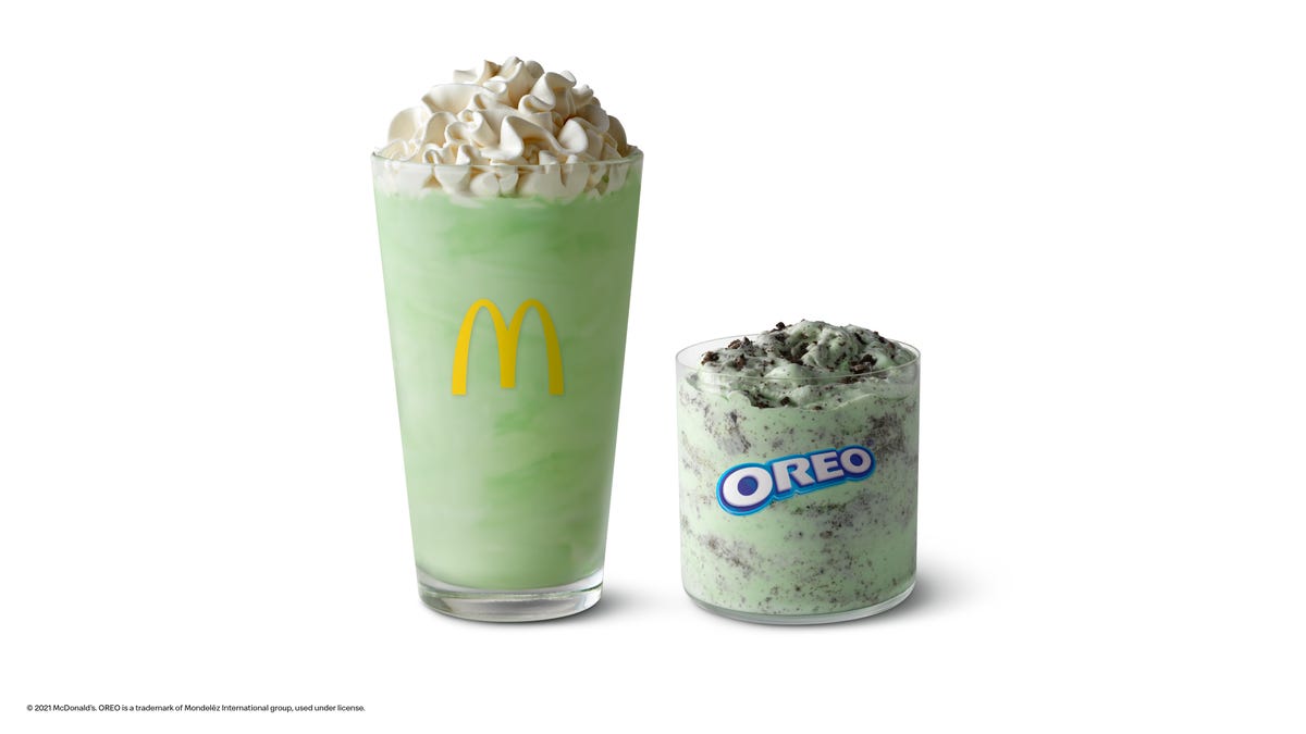 McDonald's Shamrock Shake is back for a limited time along with the Oreo Shamrock McFlurry