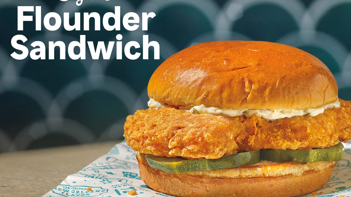 Popeyes' Cajun Flounder Sandwich debuts Thursday ahead of Lent and is like its Chicken Sandwich