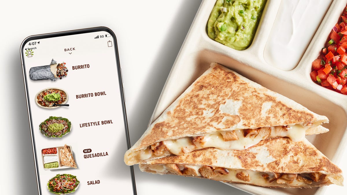 Chipotle to launch the Quesadilla asu00a0its first customizable digital-only menu item